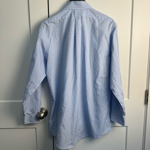 Brooks Brothers Regent Men's Long Sleeve Button Up Shirt Size 16 Blue Orange - Picture 2 of 8